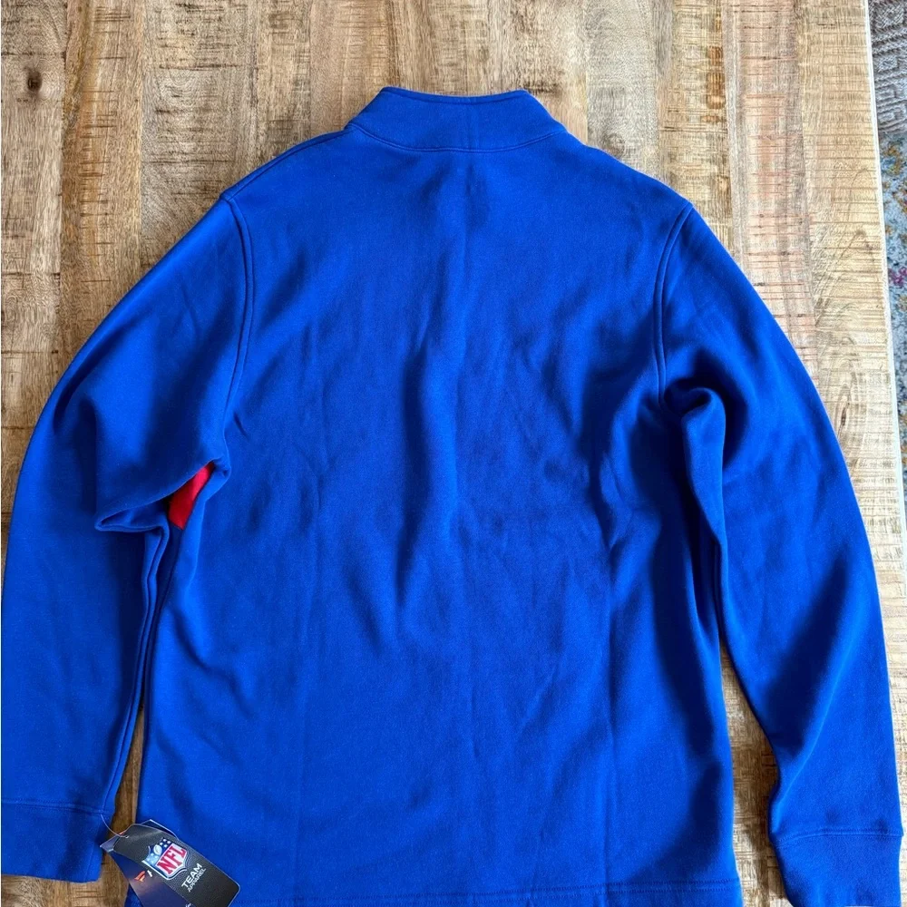 NFL New York Giants NY Fanatics - Quarter Zip Pullover Red Blue Size Large NWT